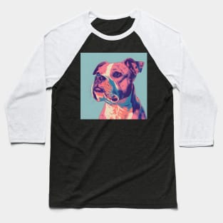 Retro Staffordshire Bull Terrier: Pastel Pup Revival Baseball T-Shirt